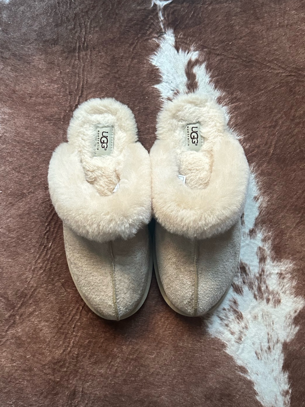 UGG Cream Shearling Mule Slippers